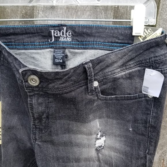 Distressed Black Jade Jeans Embroidered 13 /14 - Picture 11 of 12